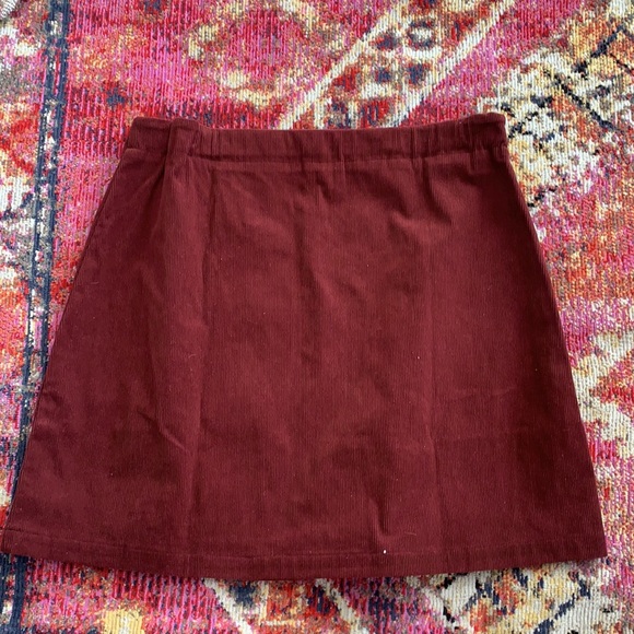 Allegra K Corduroy Button Ruffled Trim Mini Skirt - Picture 9 of 9